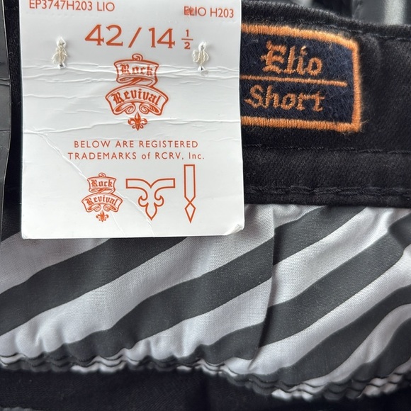 NWT Rock Revival Elios Men’s Black Shorts Size 42/ 14 1/2” inseam - Picture 7 of 9
